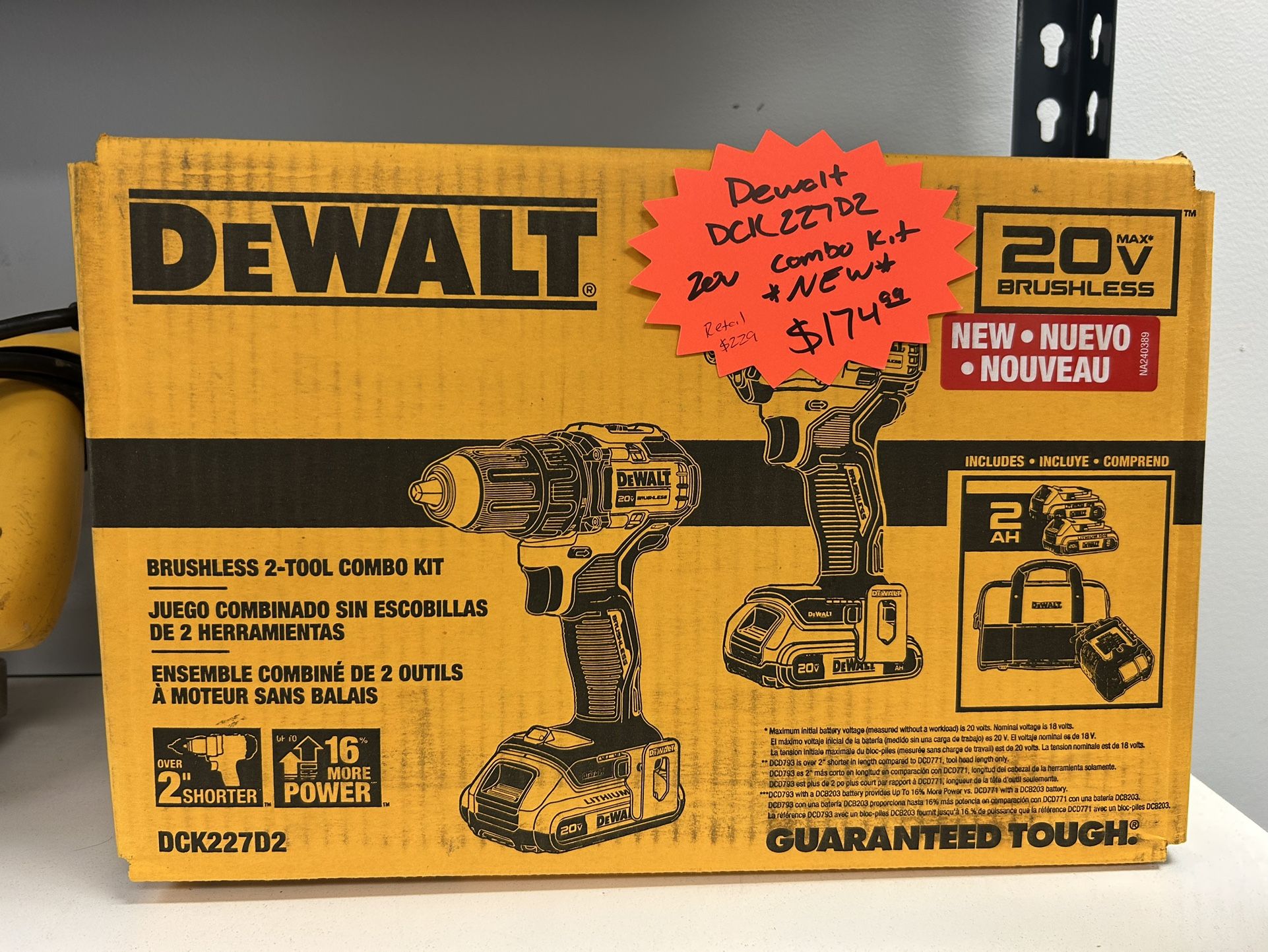 Dewalt DCK227D2 20V Combo Kit *New*