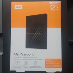 WD My Passport 2 TB Portable Hard Drive - External - Black