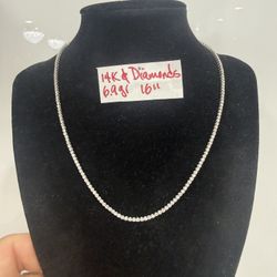 14K Solid White Gold Tenis Choker 16 Inches Long  OVER 2 CT IN NATURAL DIAMONDS 💎 
