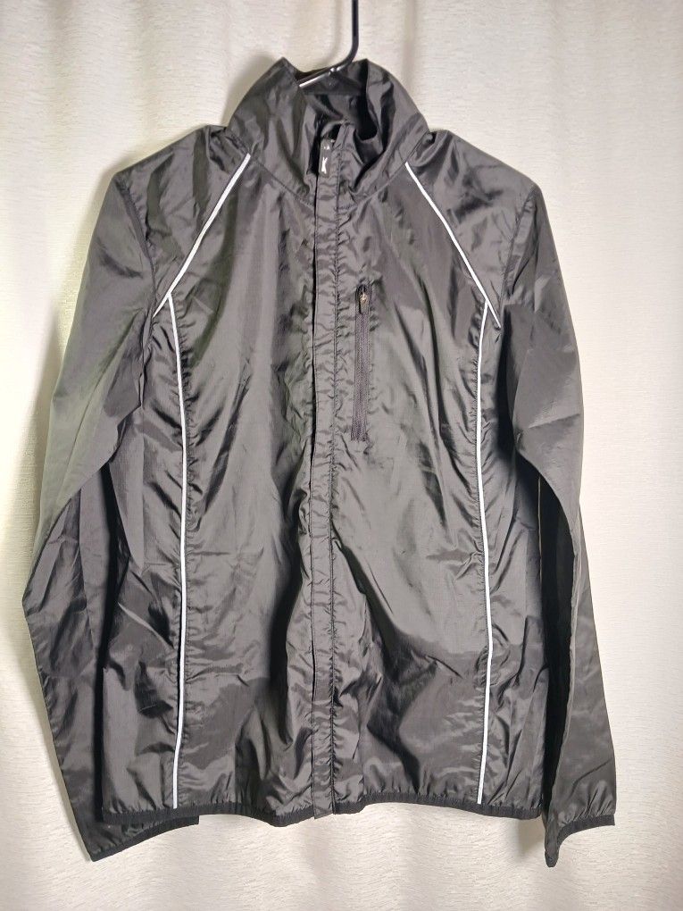Slazenger Jacket Women's Medium M Golf Windbreaker Lightweight Rain Full Zip Blk