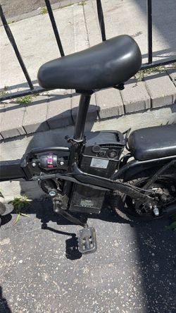 Black Electric Folding Bike