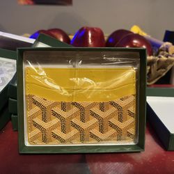 Yellow Goyard Card Holder 