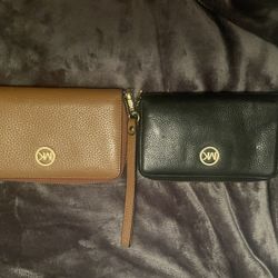 Michael Kors Leather Clutch Wallets In Perfect Condition Prices For One