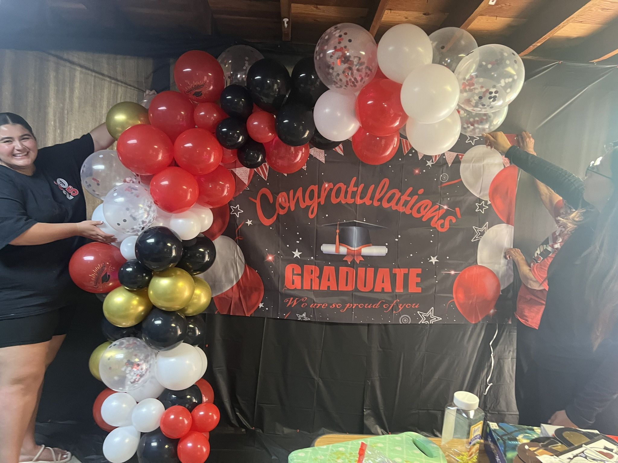Balloon Arch With Blocks And Backdrop