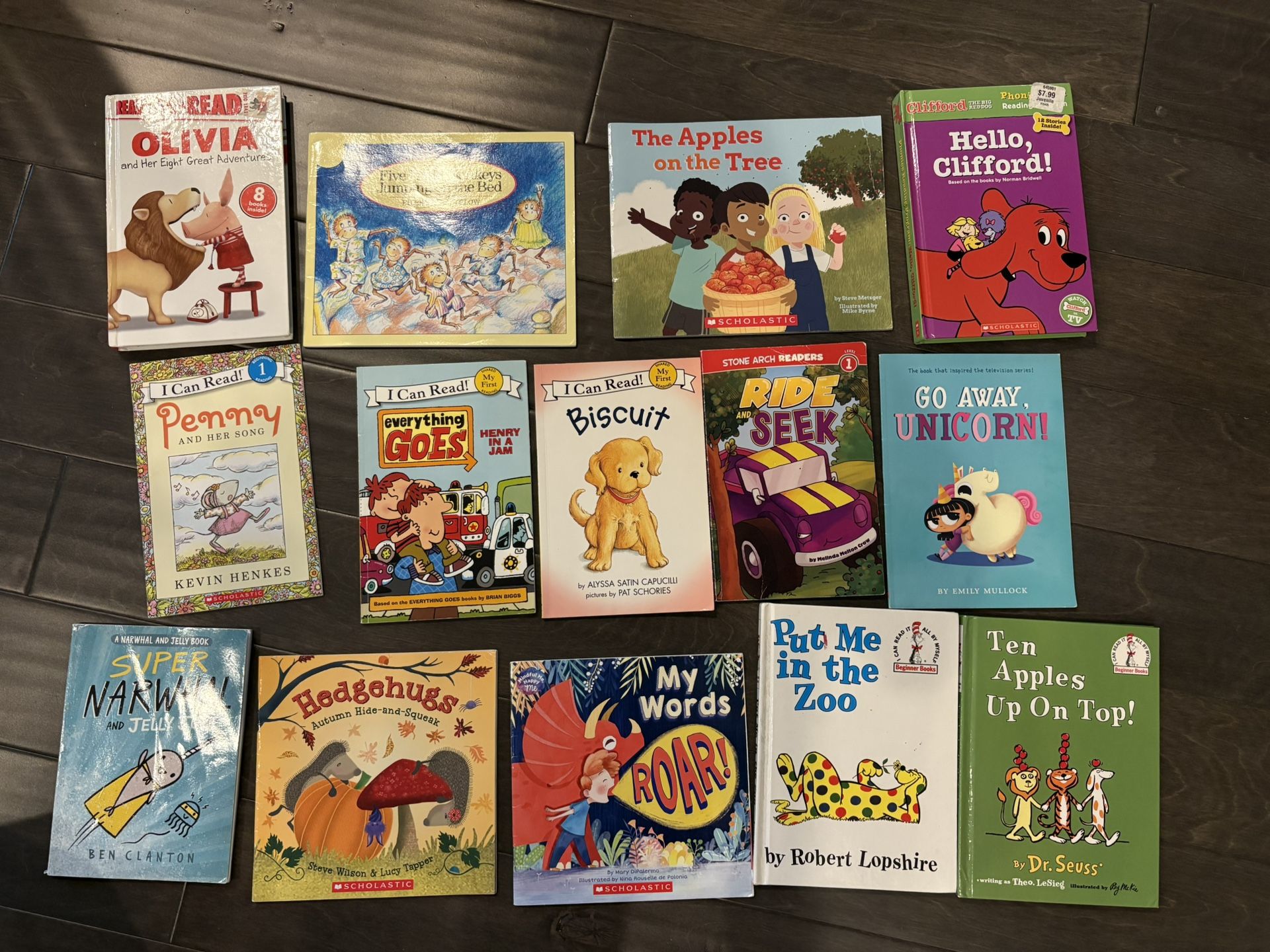 Assorted kids reading books