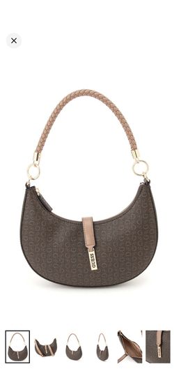 Guess brown monogram hobo bag