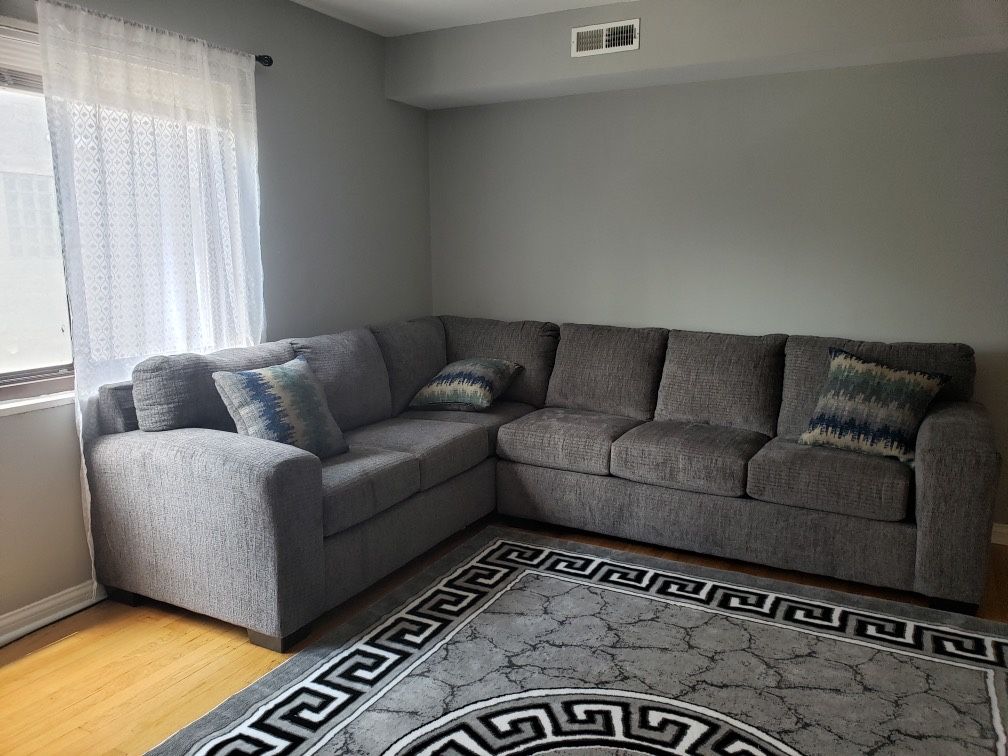Large Grey Sectional Sofa Couch