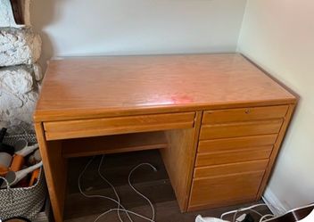 Solid oak desk.