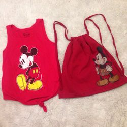 Disney muscle tank and backpack