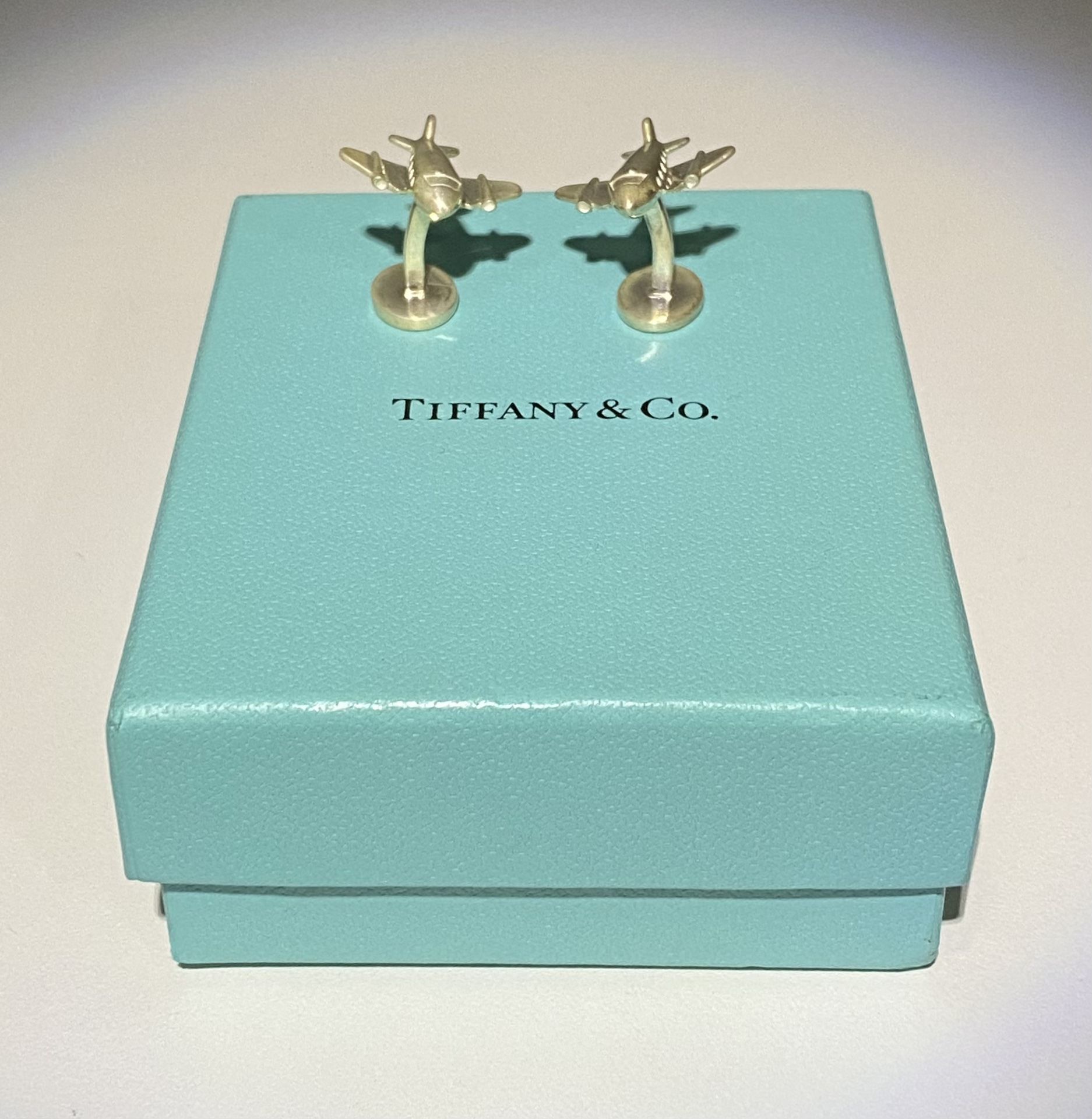 sterling silver tiffany and co airplane cufflinks