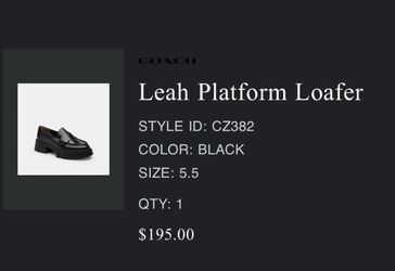 Size 5.5 leather Coach platform loafer, only used once, best offer