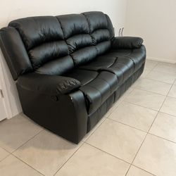 Faux Leather Dual Recliner