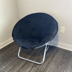 Microsuede/Metal Large Contemporary Saucer Lounge Chair