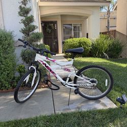White and Pink Gauntlet Bike