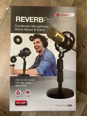 Tzumi Reverb Pro Condenser Microphone Shock Mount & Stand Podcast on Air