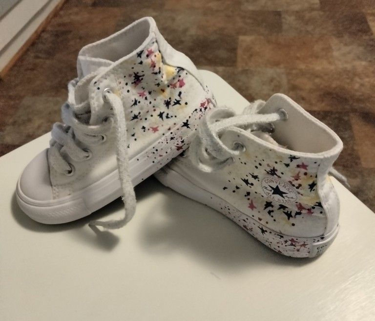 White Converse With Stars