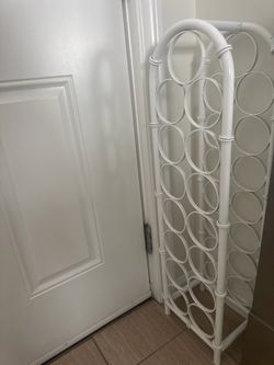 White Metal Wine Rack Tower