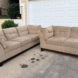 Living Room Set – 3-Seater Sofa + 2-Seater One-Arm Loveseat