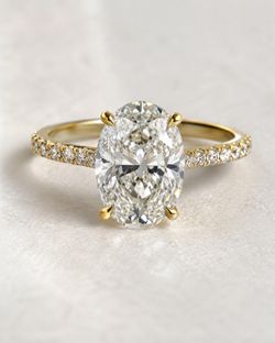 4.00 CT Oval Lab-Grown Diamond Engagement Ring 14K Yellow Gold