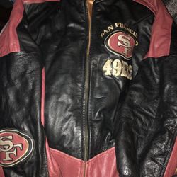 Vintage S.F 49ers Leather Jacket Size L 