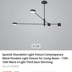 dales 4 light sputnik modern linear led chandelier