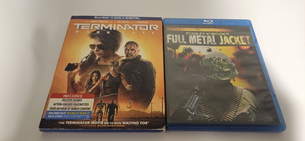 Terminator dark fate and Full Metal Jacket, blu-ray