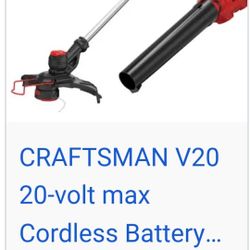 New Craftsman 20-V Max Cordless String Trimmer and Leaf Blower and Combo Kit 1-Battery 1-ChargerNew Craftsman 20-V Max Cordless String Trimmer and Lea