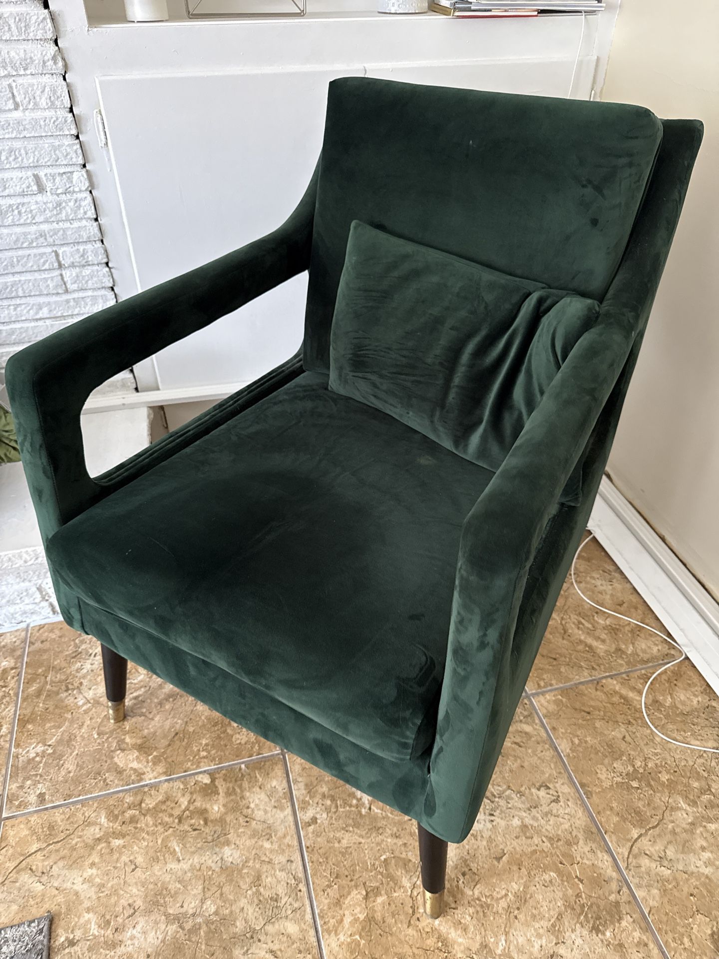 Green Velvet Armchair