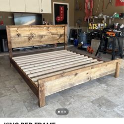 King Bed frame - Hand Made - Real wood - 5⭐️ seller