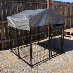 New! Durable 4x4x4 Outdoor Pet Playpen Kennel with Sun & Rain Shade – Perfect for Medium-Sized Pets!