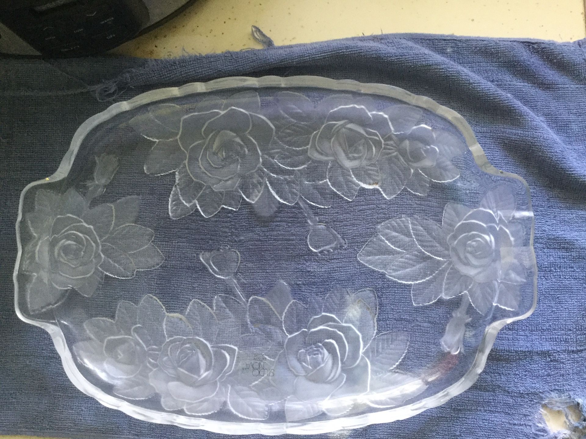 Crystal serving tray