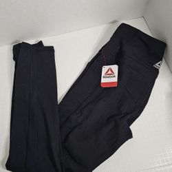 Womens Med Reebok Black Everyday Athletic Leggings 