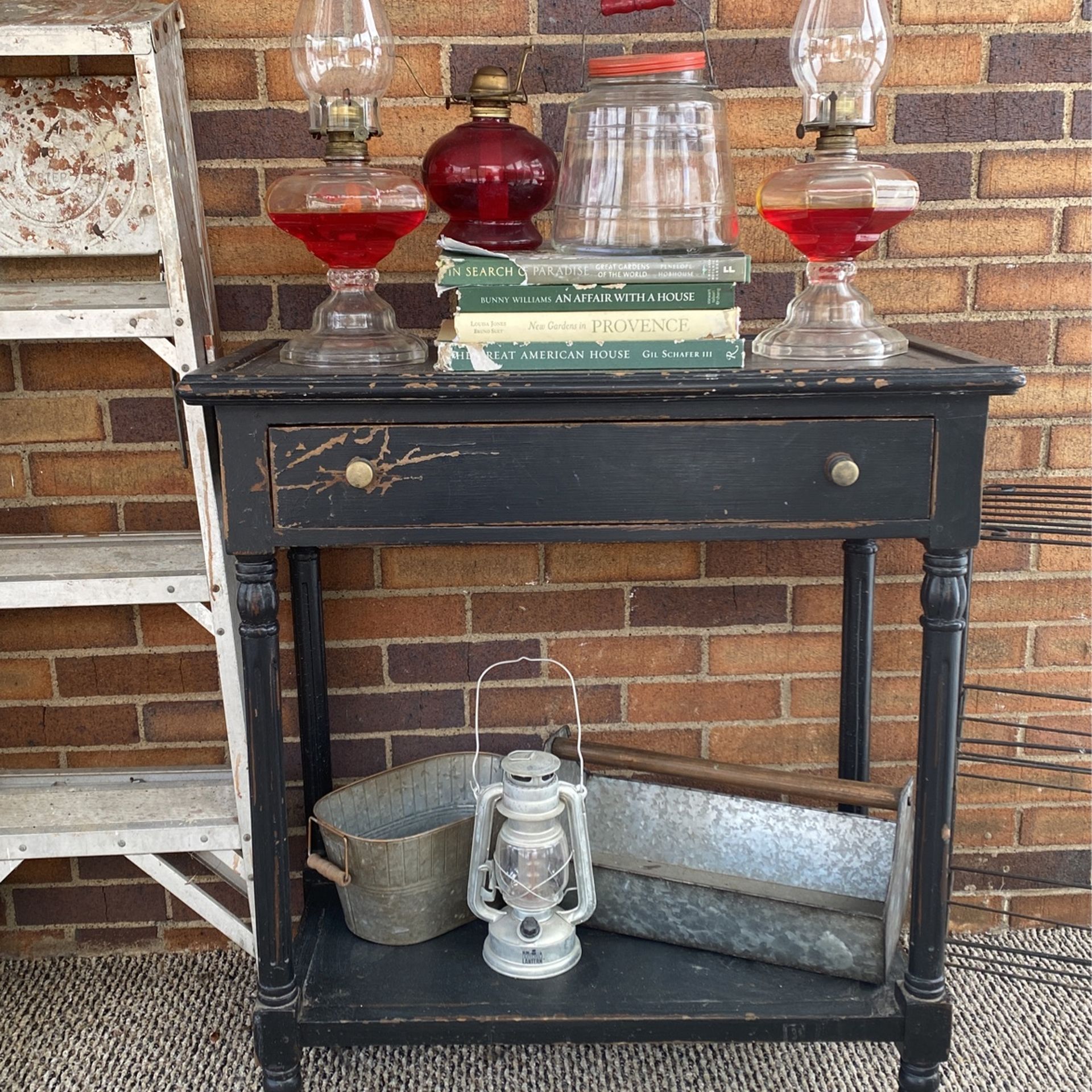 Black Distressed Console Table