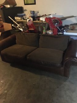 7’ Brown leather couch
