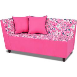 Tween Chaise 2 Pillows- Wildflower/Navy/Passion Pink Childrens Sofas 