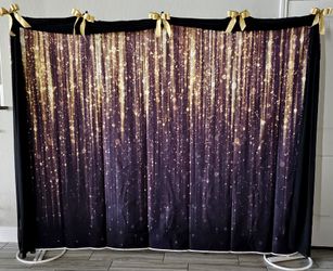 Gold &Black Vinyl Photo Backdrop 8ft×6ft
