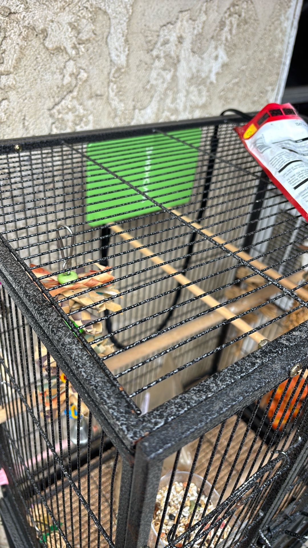 Bird Cage With Everything For Birds