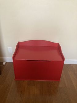 Red Wood Toy Box