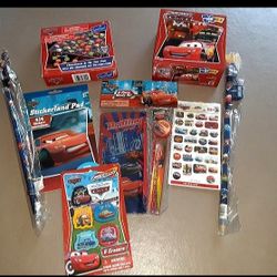 NEW Disney Pixar CARS Game, Puzzle; Stickers; Jumbo Pencils; Erasers; Pencil Case w/Accessories 