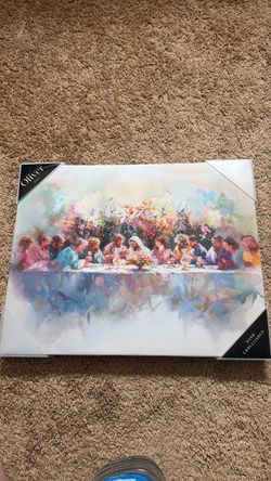 Oliver Art Last Supper Hand Embellished Canvas