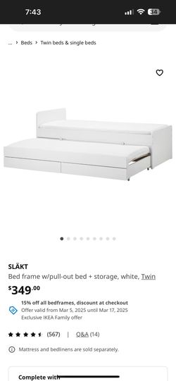 Twin Bed Frame Pull Out Bed With Storage