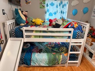 Full size bunk bed with slide