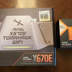 AMD Ryzen 7 7800x3d + MSI MAG X670E Tomahawk CPU/Motherboard Combo New