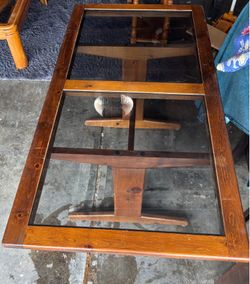 3-Piece Wood and Glass Coffee Table Set