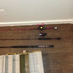 Brand New Rods & Tackle Box 