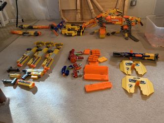 Nerf guns with ammo and mags
