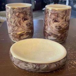 3-Piece Ceramic Bathroom Accessory set- NEW