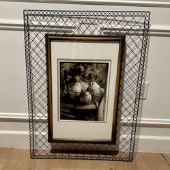 Beautiful Bowl Of Fruit Metal Frame Picture 