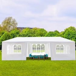 Awnings Suitable for All Scenarios 10×30ft white Eight-sided Double-door Awning