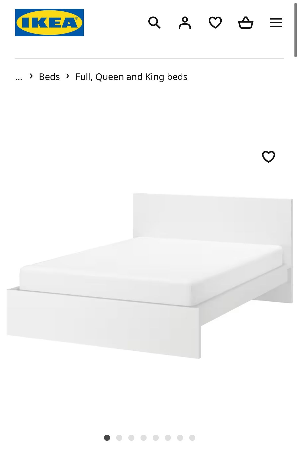 King Size IKEA Malm Bed Frame In White 